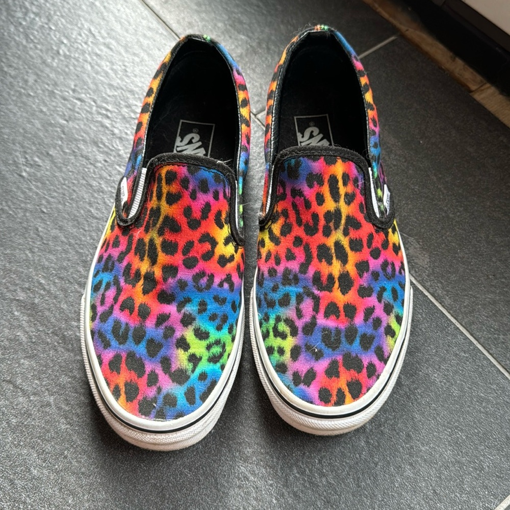 Vans Classic Slip-On Shoes in Rainbow Leopard